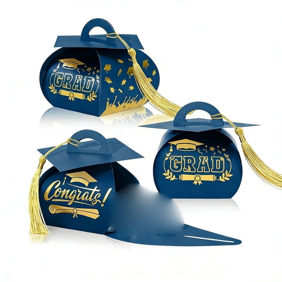 Wmkox8yii Graduation Cap Gift Box with Tassel, Black Bachelor Hat Treat Box for Graduation Party Favors Supplies,Celebrations,Table Decorations