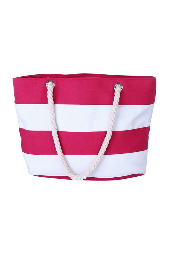 Large Size Beach Bag for Women Reusable,Tropical Summer Striped Cotton Beach Tote Bag with Inner Zipper Pocket, Grocery Shoulder Bag,for Outdoor,Travel,Beach