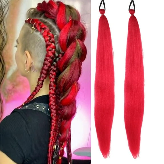 Wmkox8yii Long Braiding Hair Pre Stretched Synthetic Hair Extensions for Braids,Multicolored Hair Extensions for Stage Party Halloween Costume Cosplay