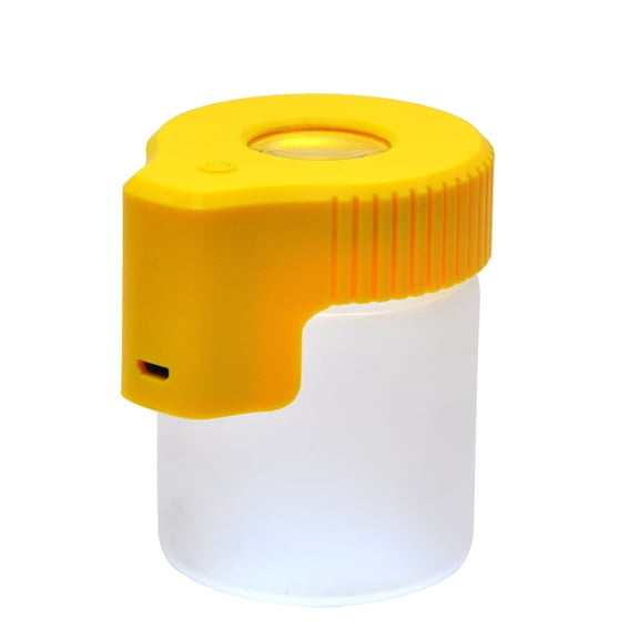 Wmkox8yii Magnifying Viewing Jar with LED Light,Airtight Transparent Glass Seal Storage Jar,Rechargeable LED Lit Lid Container,Glass Ornamental