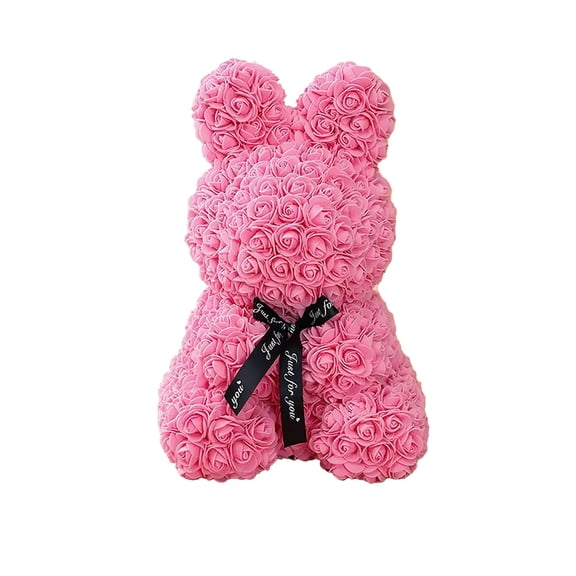 Wmkox8yii Mother's Day Forever Rose Bunny with LED Lights,Artificial Forever Rose Rabbit with Clear Gift Box for Wedding,Valentines,Christmas,Birthday Romantic Gift