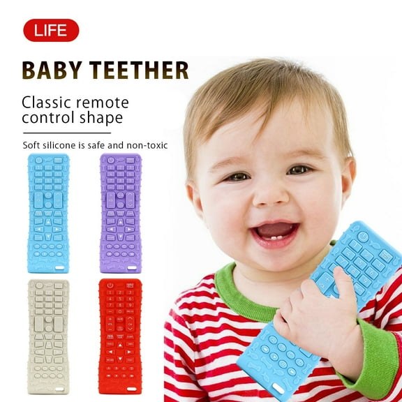 Wmkox8yii Silicone Baby Teething Toys for Babies 3-12 Months,Remote Control Shape Teething Toys, Kids Silicone Chew Toys,Silica Soft Textured Teether Chew Toys Sensory Toys