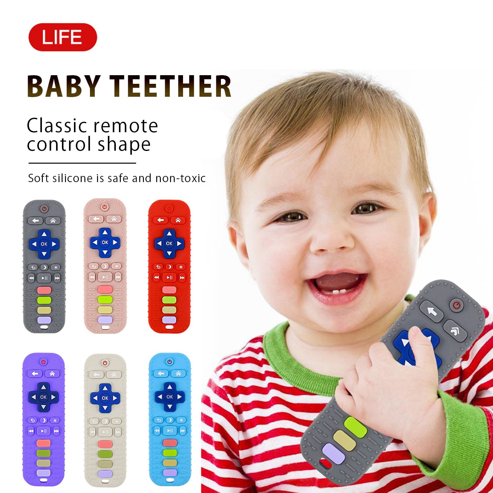 Wmkox8yii Silicone Baby Teething Toys for Babies 3-12 Months,Remote ...