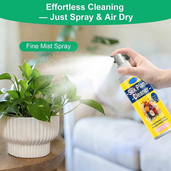 Wmkox8yii Silk Plant Cleaner Spray with Microfiber Cloth,No-Rinse Dust Remover,Restores Shine to Artificial Foliage & Flowers,4.06 fl oz