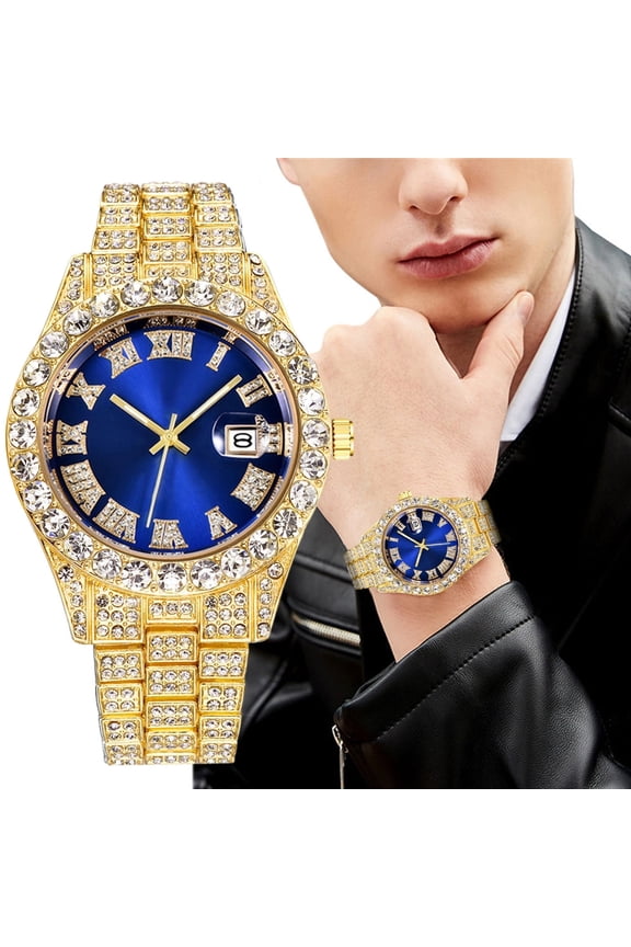 Watch For Men,Men Fashion Watch Clock Stainless Steel Casual Dress Wrist Crystal