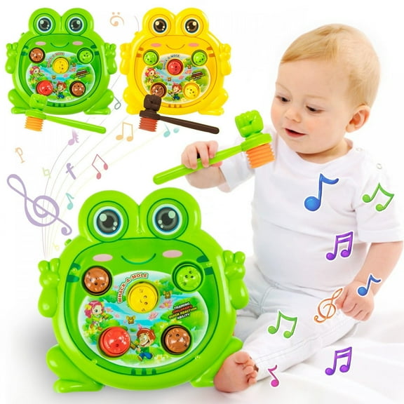 Wmkox8yii Whack A Frog Game Toys for 2 3 4 Year Old Boys Grils,Toddler Early Developmental Learning Toy,Interactive Learning Toys,Fun Birthday Christmas Gifts for Kids Age 2+