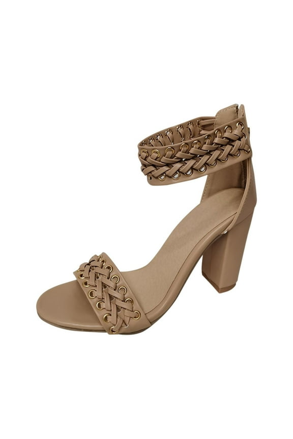 Women's Shoes Pointed Toe High Block-heel Exquisite Casual White Back Zipper Retro Sandals