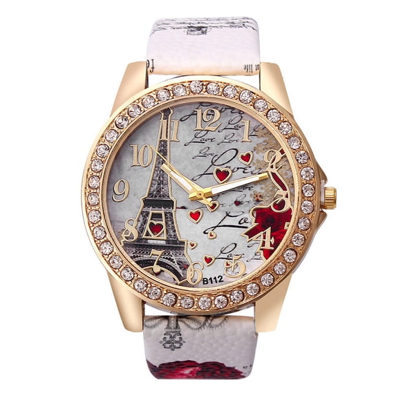Wmkox8yii Womens Watches,Womens Ladies Classic Simple Leather Analog Quartz Wrist Watch Gold Leather Case Arabic Numerals Casual Dress Watches,Valentine's Day Gifts for Women
