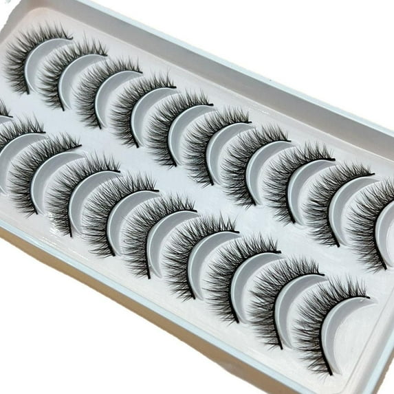 Wmool 10 Pairs False Eyelashes Natural Wispy Fluffy Fake Eyelashes Long Thick Lashes'