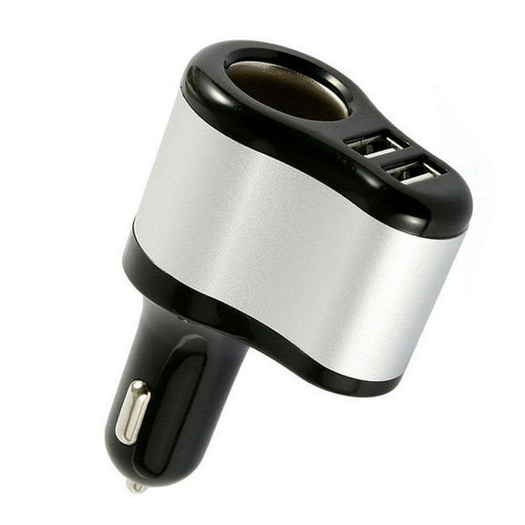 Wmool 12V 2 Way Car Cigarette Lighter Power Socket Charger Adapter Dual USB Port Twin