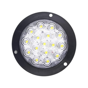 Wmool 2x 16LED 4" Round Truck Trailer Tail Stop Turn Brake Lights Grommet^