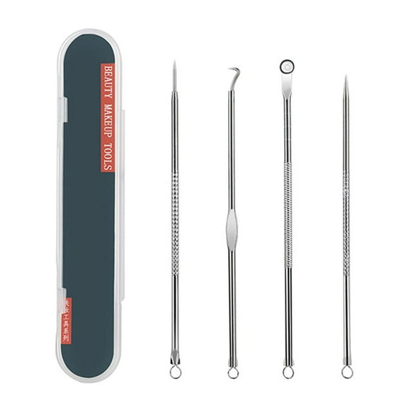 Wmool 4Pcs Stainless Steel Comedone Extractor Tool Acne Removal Kit Blackhead Re B1X0]