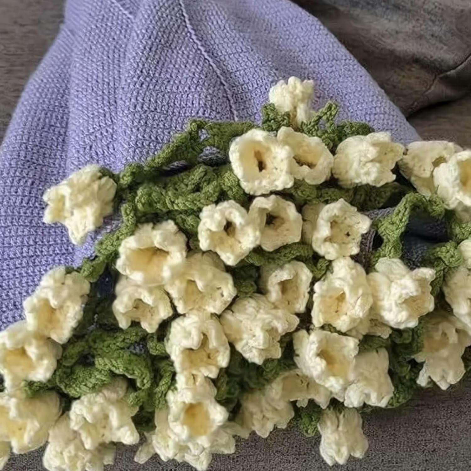 Kit Lavoro A Maglia Bouquet Blanket - Coperta All'Uncinetto Con Rose, Kit Per Principianti, Tonalità Pastello