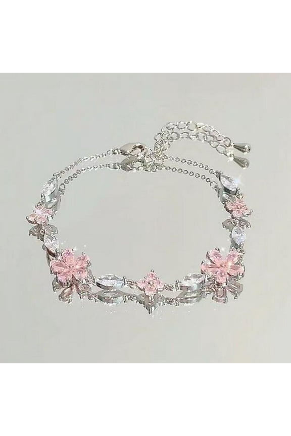 Elegant Crystal Flowers Bracelet For Women Sweet Girl Bra Bow Moon Blossom