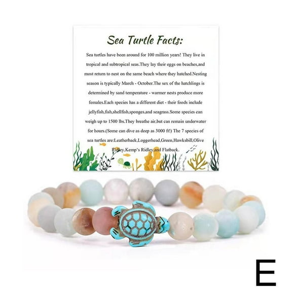 Wmool Energy Natural Stone Turquoise Turtle Bead Bracelet Jewelry Gift Adjustable