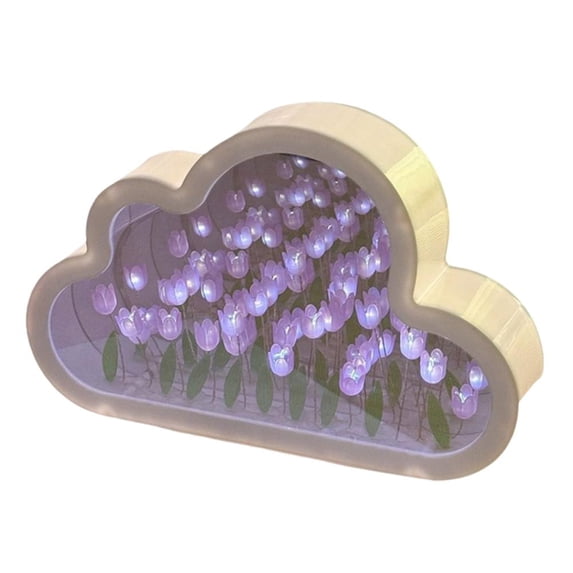 Wmool Handmade DIY Tulip Flower Sea Night Atmosphere Clouds Lamp LED Night Light Hot