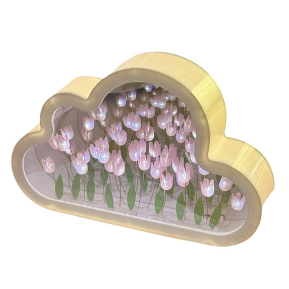 Wmool Handmade DIY Tulip Flower Sea Night Atmosphere Clouds Lamp LED Night Light Hot