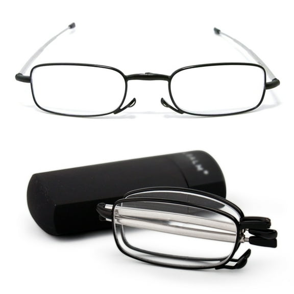 Wmool Healthy Compact Folding Frame Reading Glasses Rotation +2.0 +1.5 + Eyeglass P4