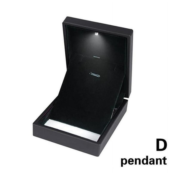 Wmool LED Light Box with LED Light Black Engagement Jewelry Pendant Box * 40Pcs