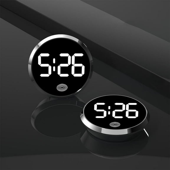 Wmool LIUZHIPENG 1 Pcs Automotive Stick Clock, Small Digital Clock for Dashboard, Touch Control Car Mounted Screen Digital Clock, Mini Luminous Car Dashboard Round #air# Vent Stick-On Clocks Watch