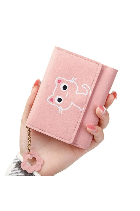 New Cartoon Cute Wallet Female Short Style Cat Girl Small Soil Ca❀