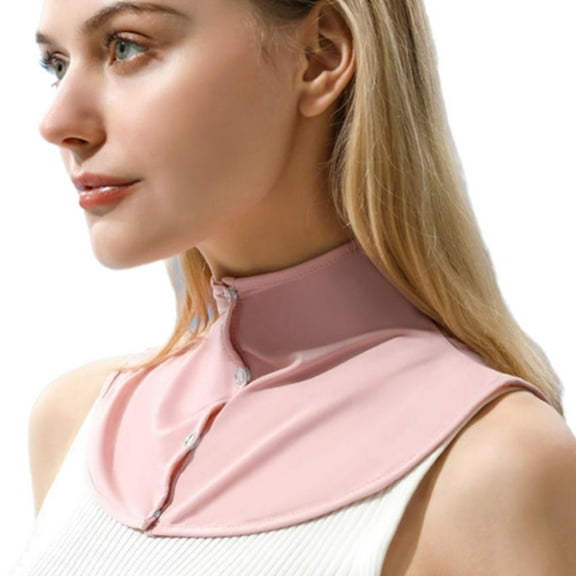 Wmool Sun Protector Neck Wrap Summer Ice Silk Neck Gaiter for Women Men UV Protection Neck Collar Scarf with Button