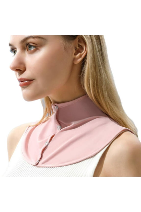 Sun Protector Neck Wrap Summer Ice Silk Neck Gaiter for Women Men UV Protection Neck Collar Scarf with Button