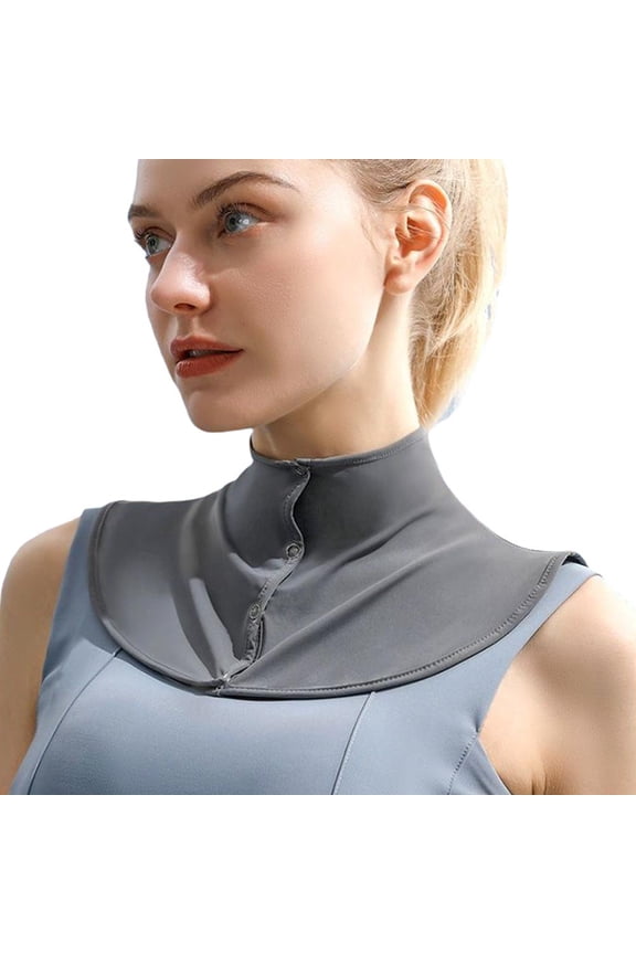 Sun Protector Neck Wrap Summer Ice Silk Neck Gaiter for Women Men UV Protection Neck Collar Scarf with Button