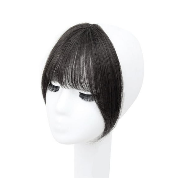 Wmool Synthetic A1r Bangs Black Fluffy Heat-Resistant Fiber Accessories'' Hair