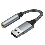 Wmool Usb To 3.5Mm Jack Audio Adapter,External Sound Card Usb-A To Audio Jack