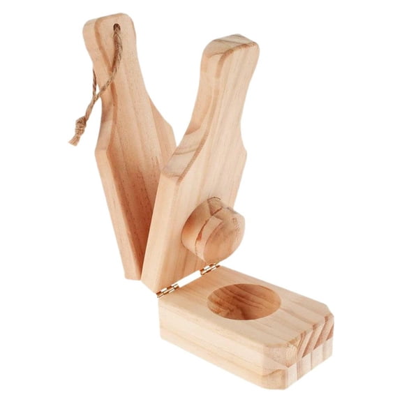 Wmool Wooden Kitchen Tostonera Plantain Press with Handle Portable Plantain Press
