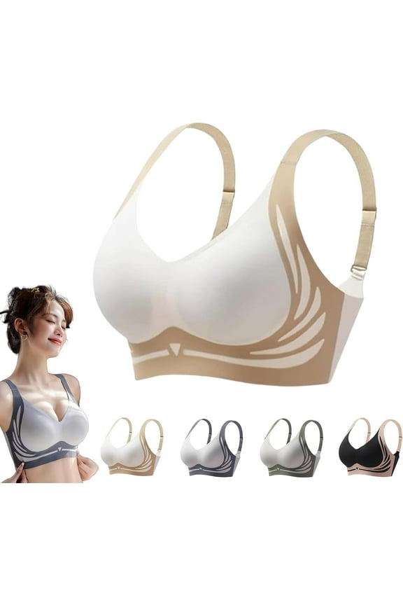 Wmstylist Lushfitting Powerful Push-Up Seamless Bra, Wm Stylist Wireless Fitting Bras for Women(M)