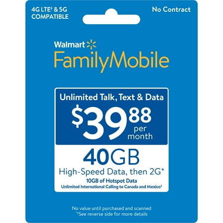 Wmt Family Mobile Wfm $39.88 Unlimited Card