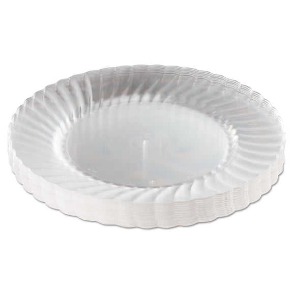 Wna Classicware Plastic Plates, 9" Dia., Clear, 12 Plates/pack, 15 Packs/carton