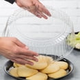 thumbnail image 1 of Wna Comet A18PETDM 18 in. Checkmate PET Plastic Round High Dome Lid, Clear - Case of 25, 1 of 1