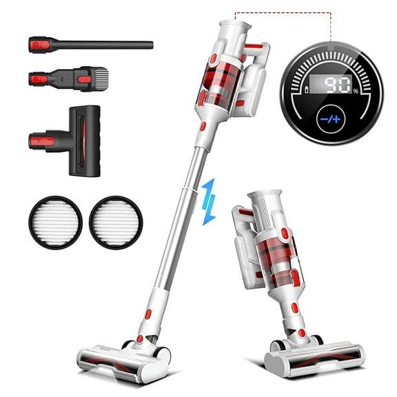 Wnkim Cordless Vacuum Cleaner, 265W 28Kpa Stick Vacuum 2200mAh Rechargeable Battery Vacuum Up to 50min Runtime, 8 in 1 LED Lightweight Vacuum for Pet Hair Carpet Hard Floor