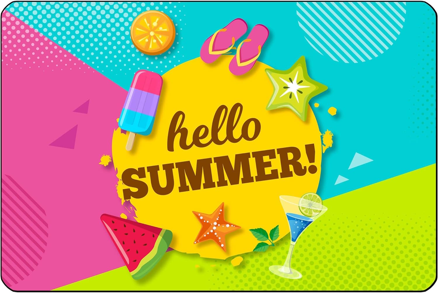Wnnyof Retro Metal Tin Sign 8 X 12 Inches Hello Summer Drinks ...