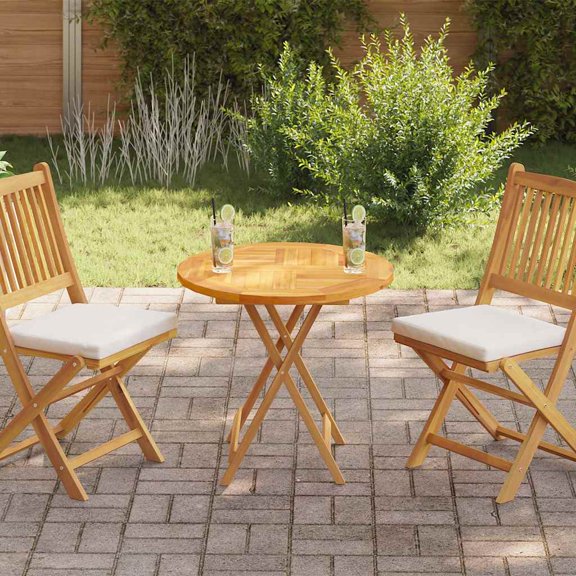 Wnsytes 27.6in Solid Teak Round Tabletop, 1in Thick Wood Top for Dining and Garden