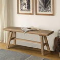 thumbnail image 1 of Wnutrees 39" Farmhouse Wood , Rustic Solid Wood Dining Room & Entryway  Seat for Indoors, Easy Assembly, Natural, 1 of 6
