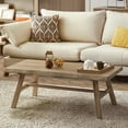 thumbnail image 1 of Wnutrees 43" Farmhouse Solid Wood Coffee Table, Rustic Rectangular Center Table for Living Room, Natural, 1 of 6
