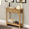 Wnutrees Farmhouse Console Table with 3 Rattan Drawers, 46" Long Narrow