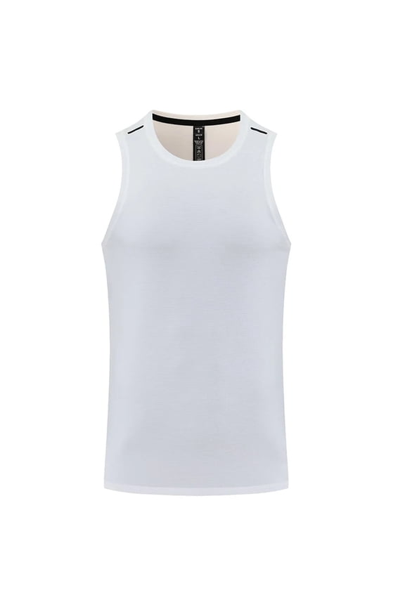 Men's Quick Dry Sleeveless Tank Top, Nylon Spandex Round Neck Training Shirt, Breathable Solid Blouse for Summer Daily Outdoor Workout Casual