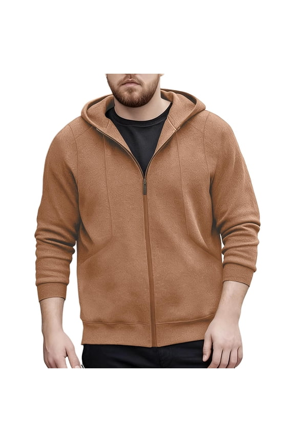 Men's Loose Hooded Jacket, Full Zip Lightweight Jacket for Men, Casual Sports Outdoor Windbreaker with Front Pockets