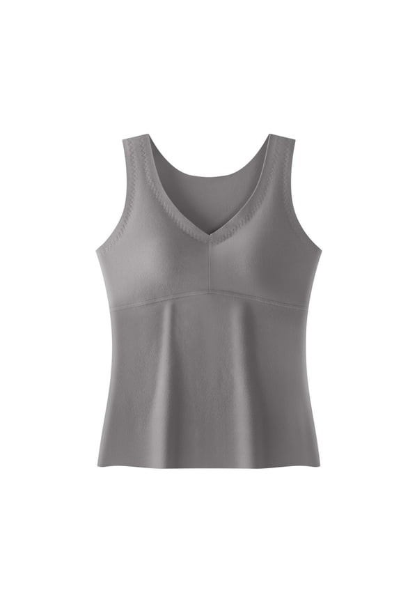 Thermal Underwear for Women Women'S Thermal Underwear Seamless Fleece Lined Built-In Bra Camisole， Control Bodysuit Base Layer for Winter Warmth Seamless Underwear for Women