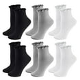 thumbnail image 1 of Wo-Fusoul Women's 6-Piece Solid Color Ankle Socks, Comfortable Breathable Cotton, 1 of 3