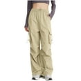 thumbnail image 1 of Wo-Fusoul Women's Casual Hiking Pants, Lightweight Nylon Spandex Travel Trousers with Cargo Pockets, High Waisted Wide Leg Design for Outdoor Activities and Daily Wear, 1 of 7
