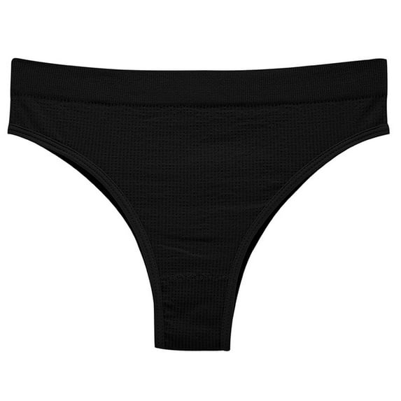 Wo-Fusoul Women's Solid Color Underwear, Low-Rise Yoga Thong & Briefs, Daily Lingerie