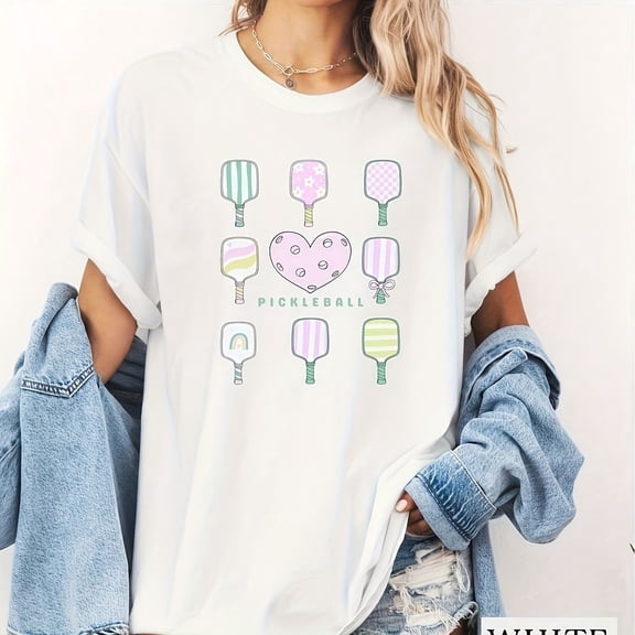 Wo's Pickleball T-S1Hirt, Pickleball Paddle & Hearute Graphics Gift For Pickleball Players Teamma8