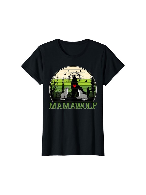 WoMama Wolf Cute Mothers Day For Moms T-Shirt