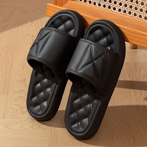 WoMen's Memory Foam Fuzzy Slippers Knitted House Fashion Casual Summer Home Solid Color Bathroom Non-Slip Slippers